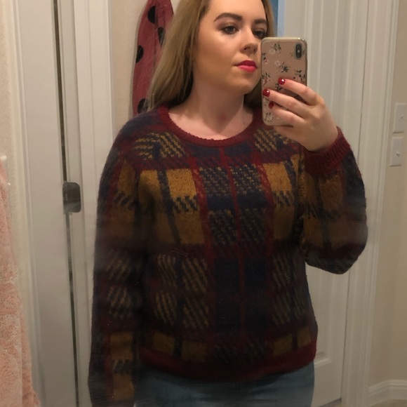 J.O.A. Los Angeles Nasty Gal Plaid Sweater - Picture 4 of 5